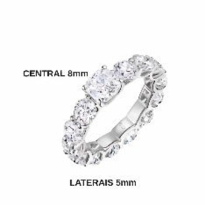 Anel MOISSANITE grande rodio