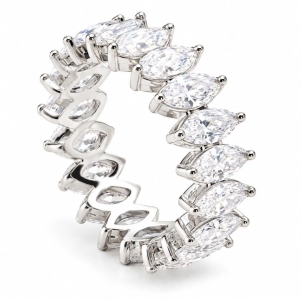 Anel  navete zirconia 5A