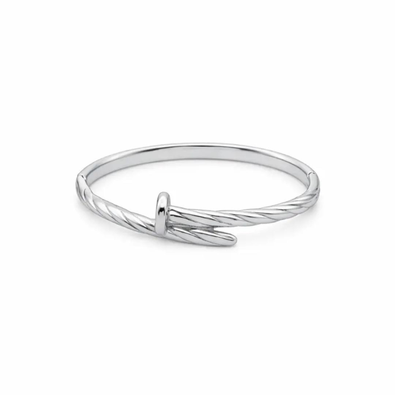 Aço Bracelete Prego Retorcido