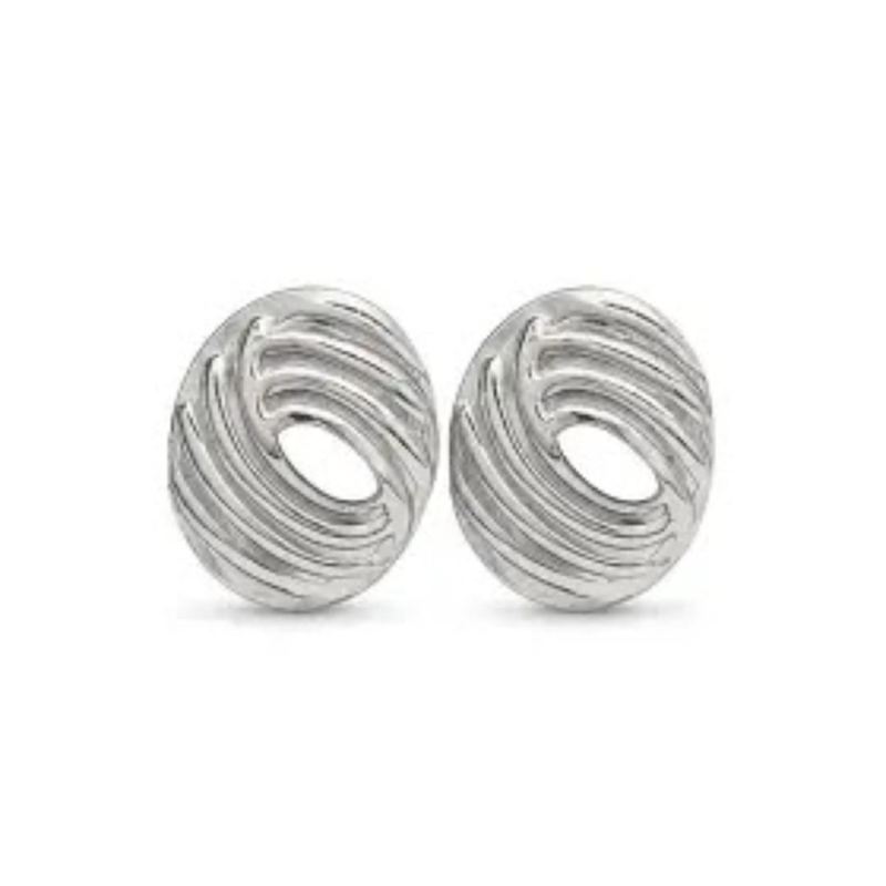 Aço Brinco Linhas Orgânicas 3 cm