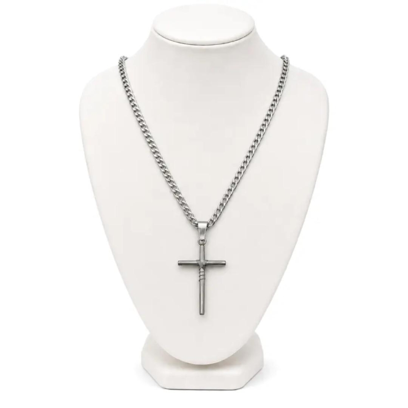 Aço Colar Masculino Cruz Soberana