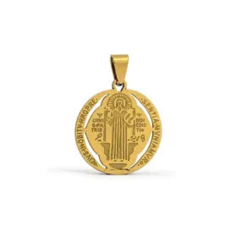 Aço pingente São Bento Escudo da Fé