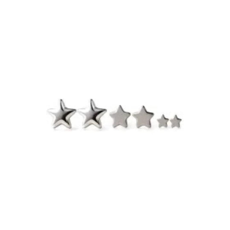 Aço trio estrelas lisas