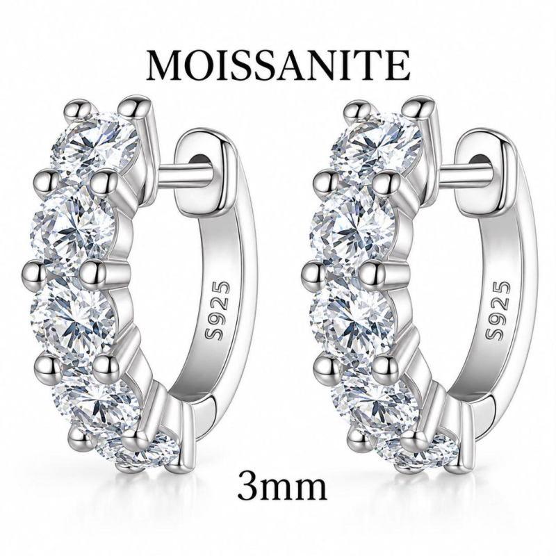 Argola MOISSANITE 5x3mm,