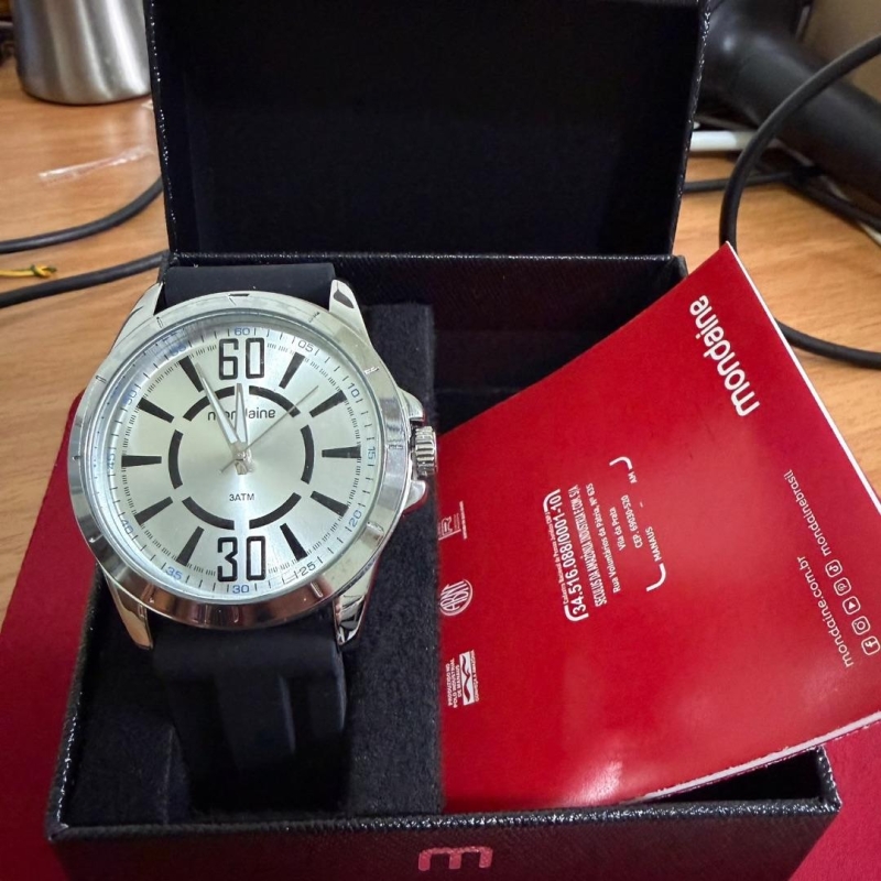 Relógio Mondaine Prata c/Preto