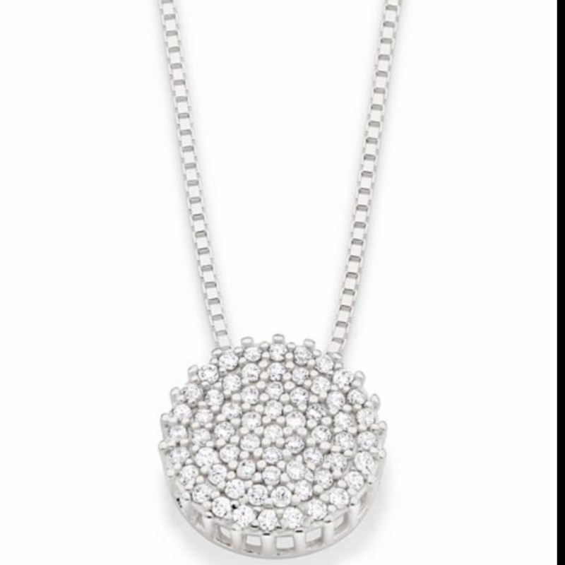 Conjunto Pavê maior em Prata 925
