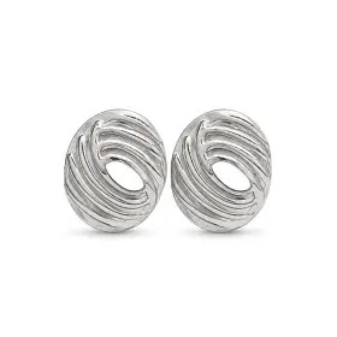 Aço Brinco Linhas Orgânicas 3 cm