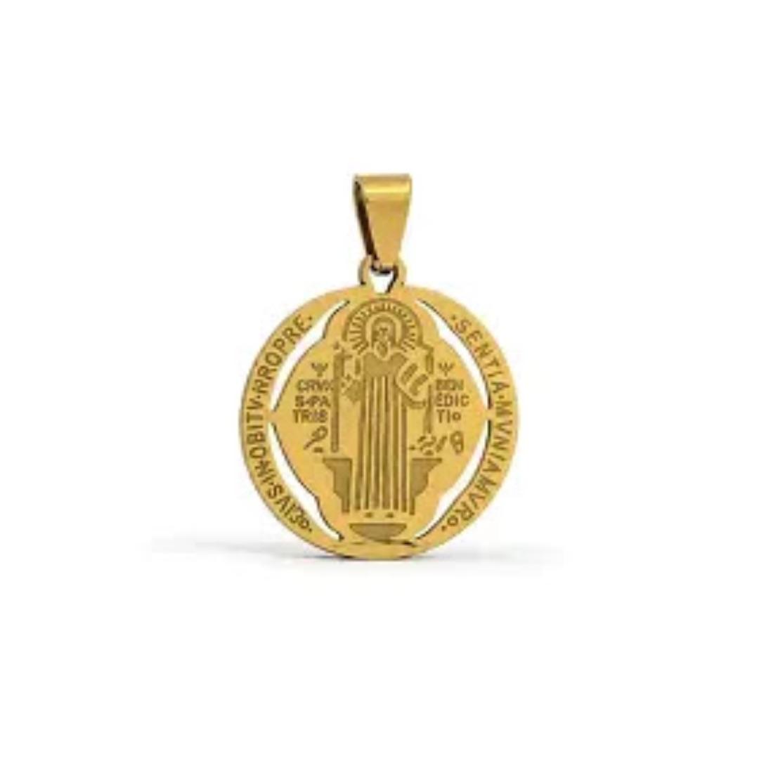 Aço pingente São Bento Escudo da Fé