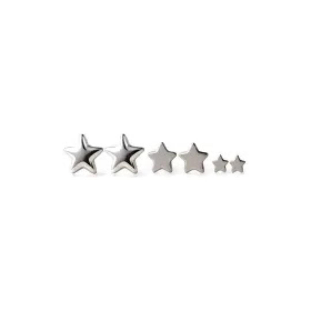Aço trio estrelas lisas