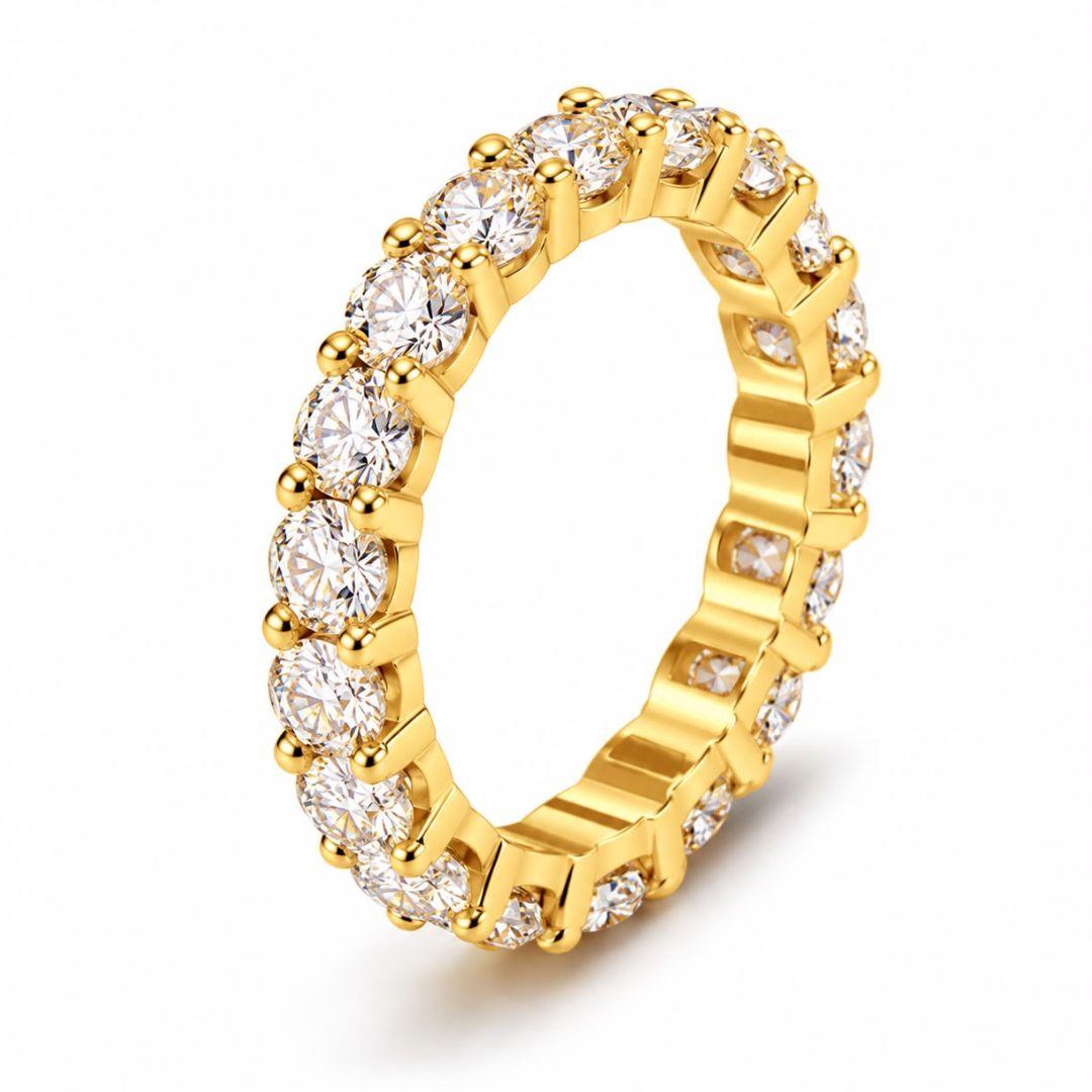 Anel MOISSANITE 3,5mm, OURO,