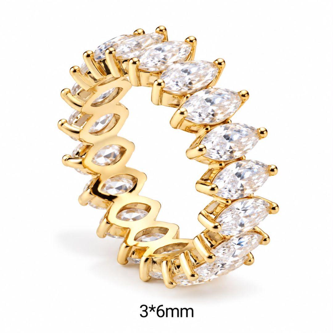 Anel navete zirconia 5A