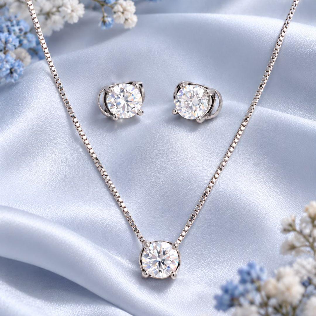 Moissanite Conjunto ponto de luz