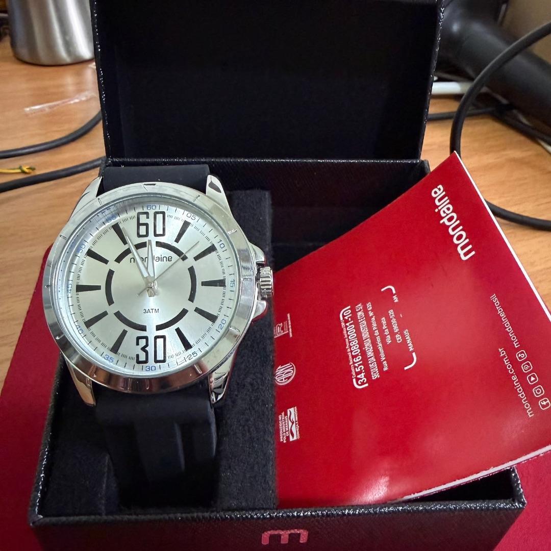 Relógio Mondaine Prata c/Preto